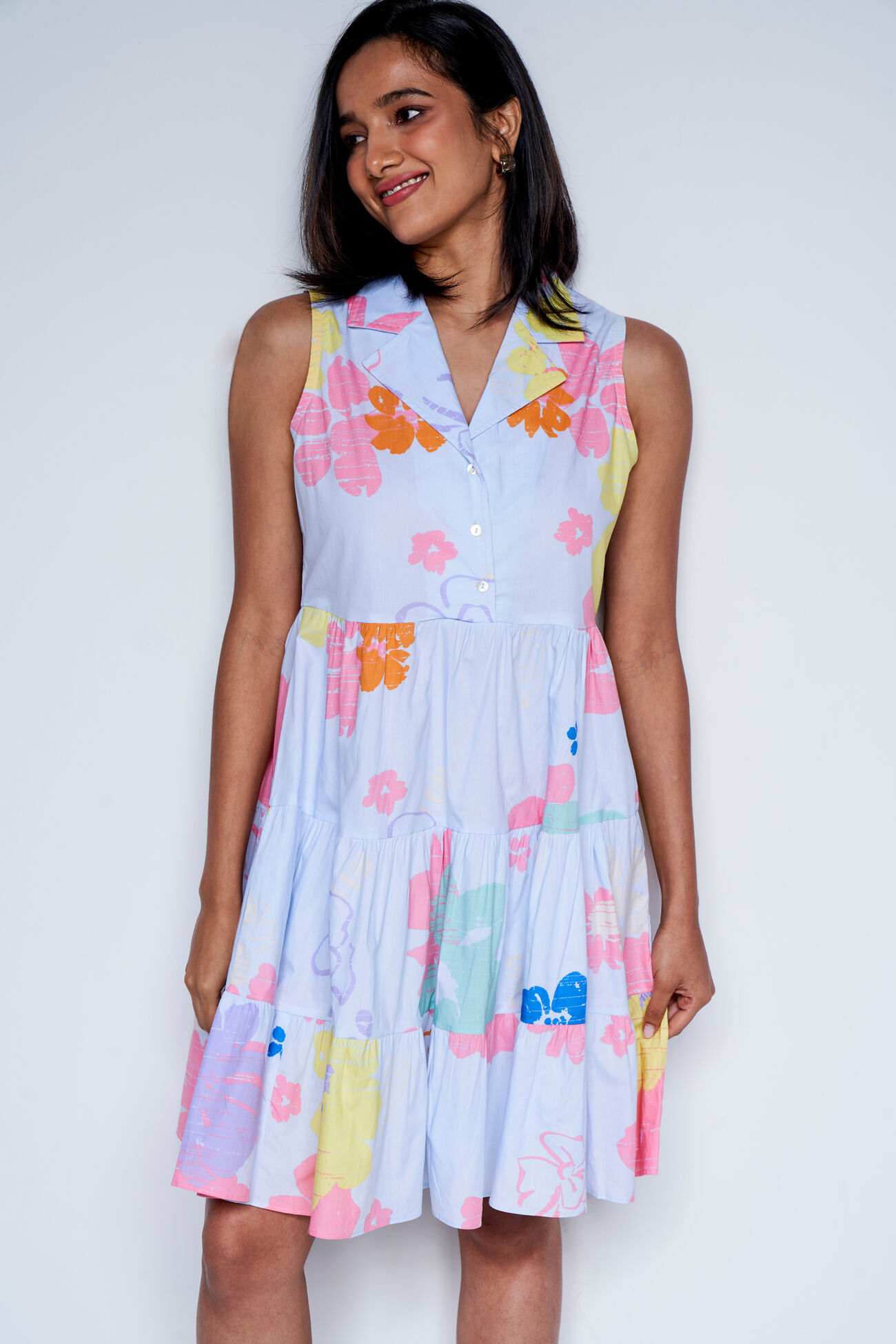 Sky Blue Candy Shop Tiered Dress, Sky Blue, image 4